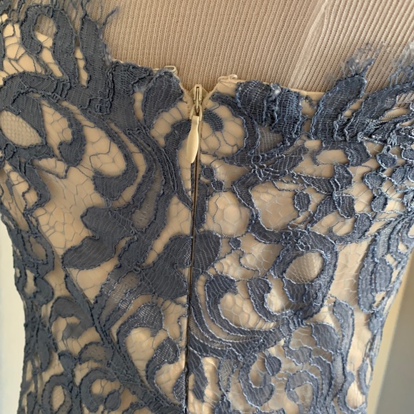 NEW Custom Lace Dress Authentic Valentino Fabric Size 6-8 Slate Blue - Picture 7 of 9